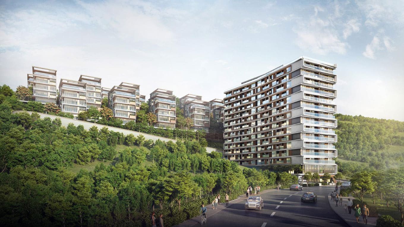 Phối cảnh tòa tháp căn hộ The Lotus Hill Vũng Tàu nhìn ra biển